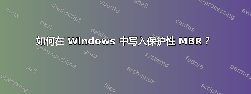 如何在 Windows 中写入保护性 MBR？