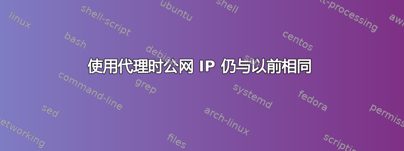 使用代理时公网 IP 仍与以前相同