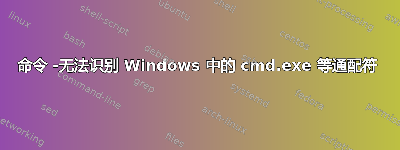 命令 -无法识别 Windows 中的 cmd.exe 等通配符