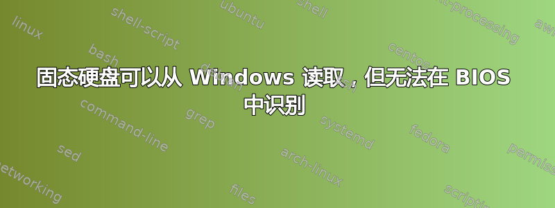 固态硬盘可以从 Windows 读取，但无法在 BIOS 中识别