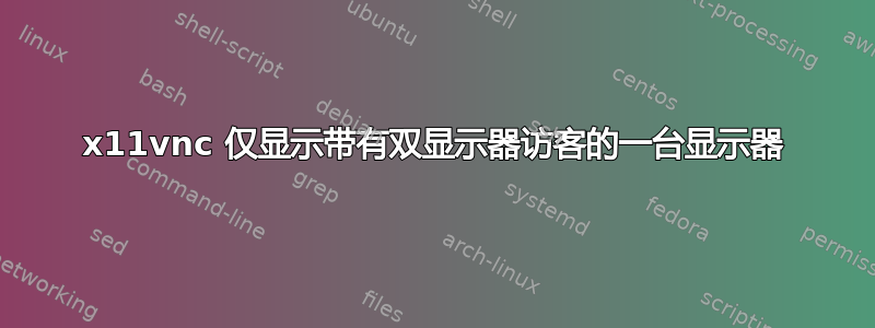 x11vnc 仅显示带有双显示器访客的一台显示器
