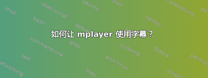 如何让 mplayer 使用字幕？