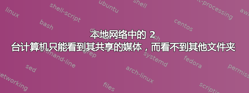 本地网络中的 2 台计算机只能看到其共享的媒体，而看不到其他文件夹