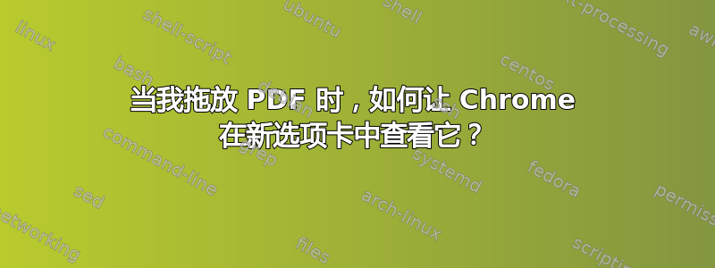 当我拖放 PDF 时，如何让 Chrome 在新选项卡中查看它？