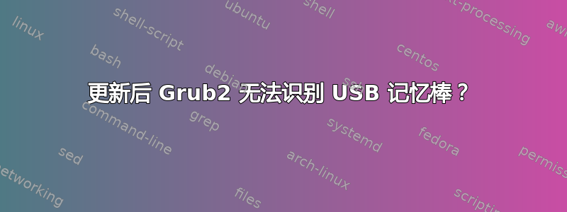 更新后 Grub2 无法识别 USB 记忆棒？