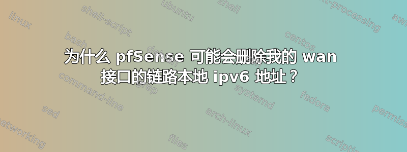 为什么 pfSense 可能会删除我的 wan 接口的链路本地 ipv6 地址？