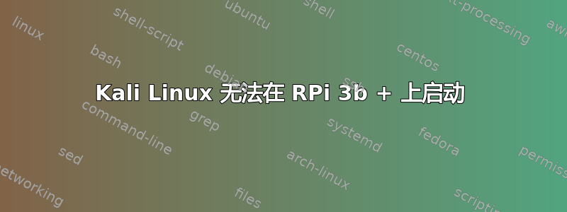 Kali Linux 无法在 RPi 3b + 上启动