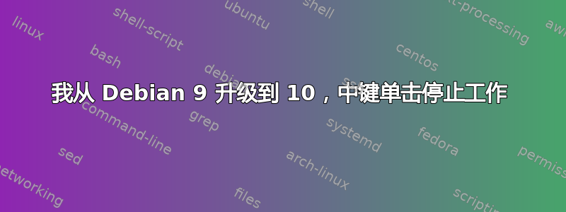 我从 Debian 9 升级到 10，中键单击停止工作