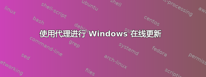 使用代理进行 Windows 在线更新 