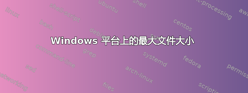 Windows 平台上的最大文件大小