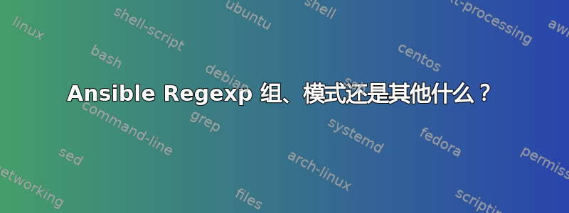 Ansible Regexp 组、模式还是其他什么？