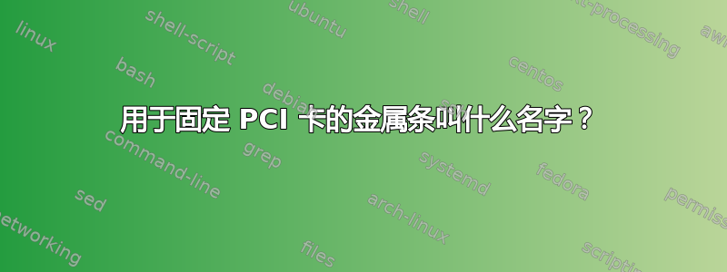 用于固定 PCI 卡的金属条叫什么名字？