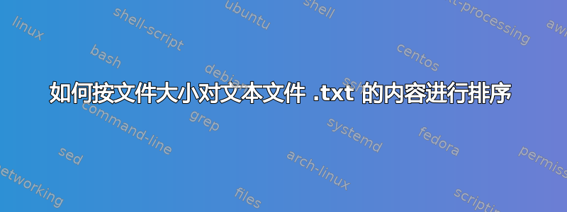 如何按文件大小对文本文件 .txt 的内容进行排序