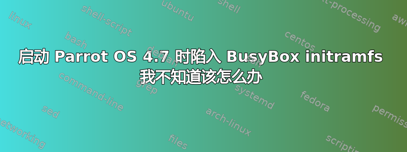 启动 Parrot OS 4.7 时陷入 BusyBox initramfs 我不知道该怎么办