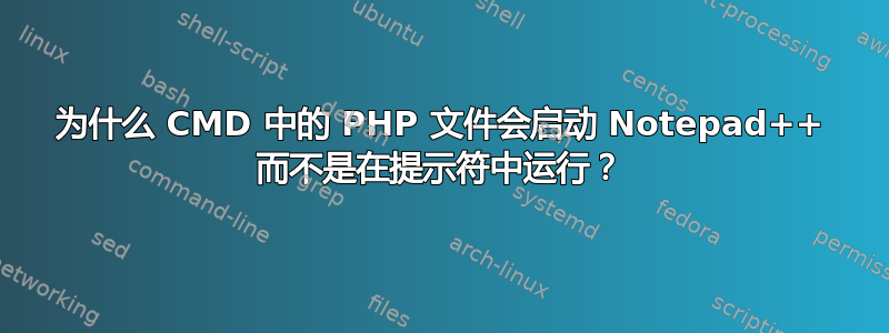 为什么 CMD 中的 PHP 文件会启动 Notepad++ 而不是在提示符中运行？