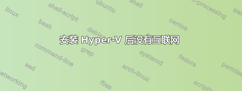 安装 Hyper-V 后没有互联网