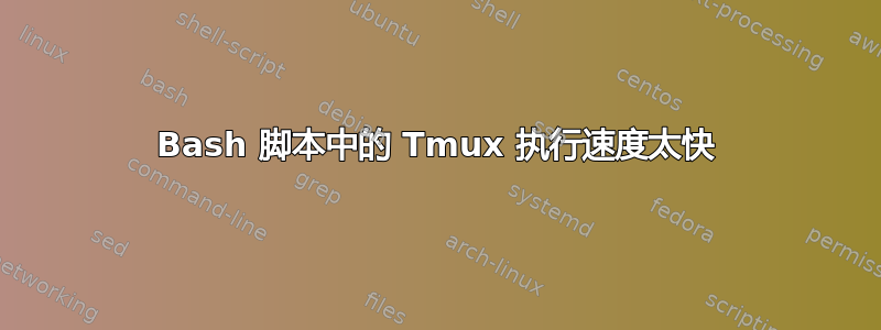 Bash 脚本中的 Tmux 执行速度太快