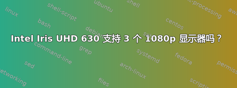 Intel Iris UHD 630 支持 3 个 1080p 显示器吗？