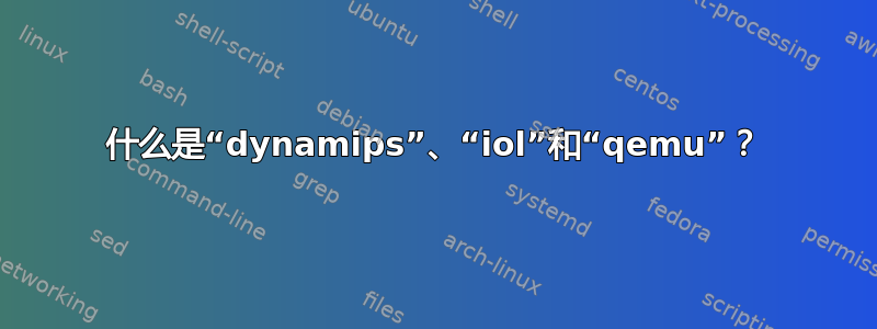 什么是“dynamips”、“iol”和“qemu”？