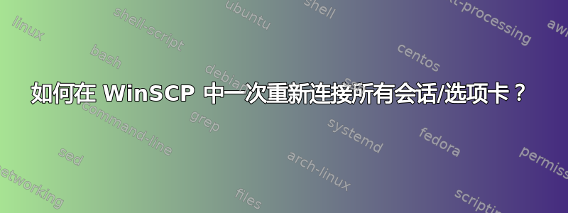 如何在 WinSCP 中一次重新连接所有会话/选项卡？