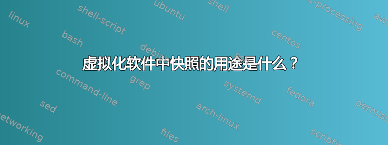 虚拟化软件中快照的用途是什么？