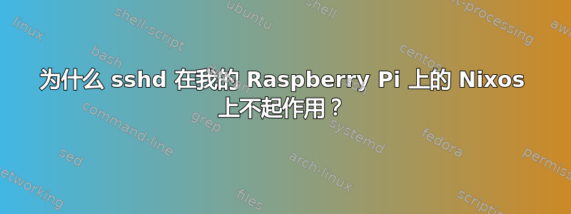 为什么 sshd 在我的 Raspberry Pi 上的 Nixos 上不起作用？