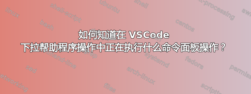 如何知道在 VSCode 下拉帮助程序操作中正在执行什么命令面板操作？