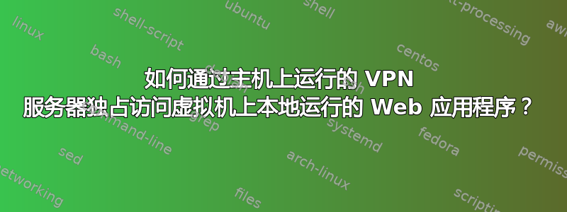 如何通过主机上运行的 VPN 服务器独占访问虚拟机上本地运行的 Web 应用程序？