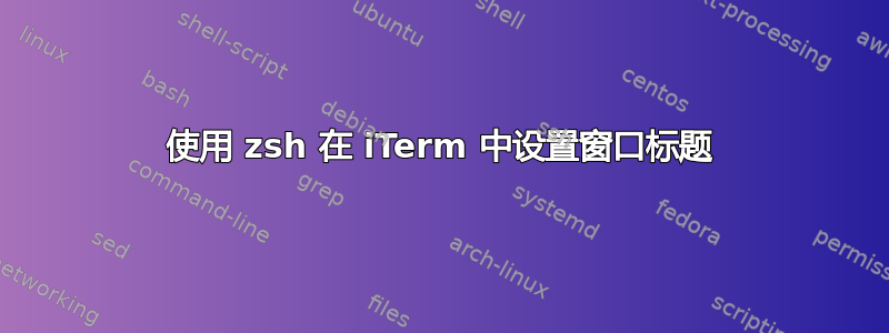 使用 zsh 在 iTerm 中设置窗口标题