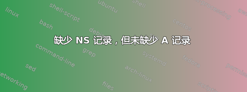 缺少 NS 记录，但未缺少 A 记录