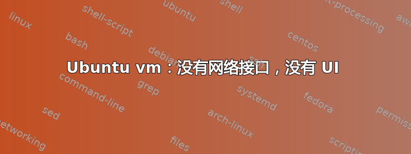 Ubuntu vm：没有网络接口，没有 UI