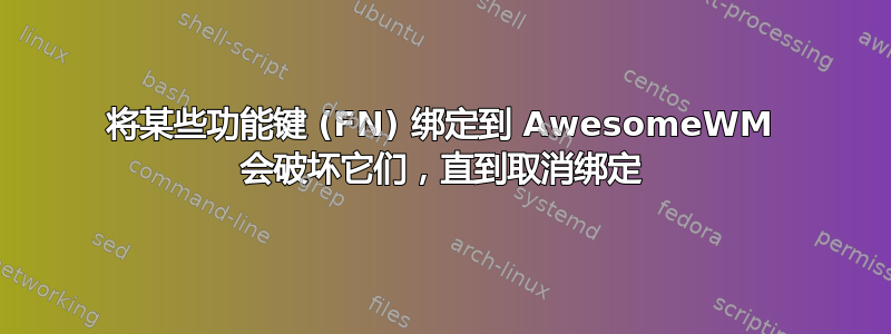 将某些功能键 (FN) 绑定到 AwesomeWM 会破坏它们，直到取消绑定