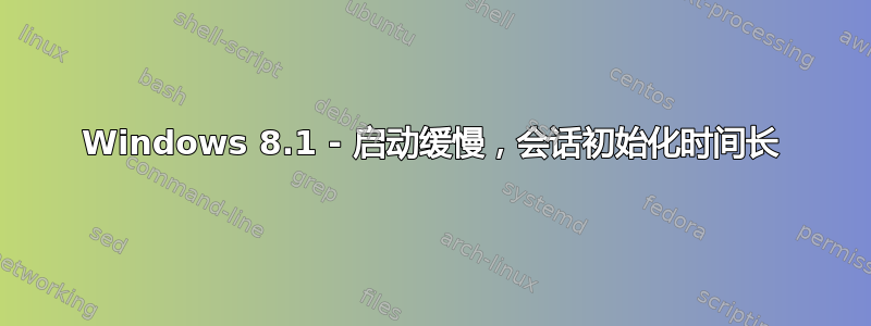 Windows 8.1 - 启动缓慢，会话初始化时间长