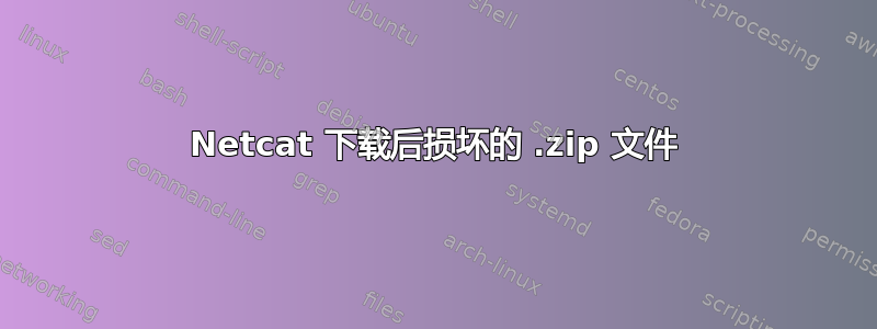 Netcat 下载后损坏的 .zip 文件