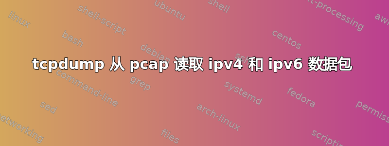 tcpdump 从 pcap 读取 ipv4 和 ipv6 数据包