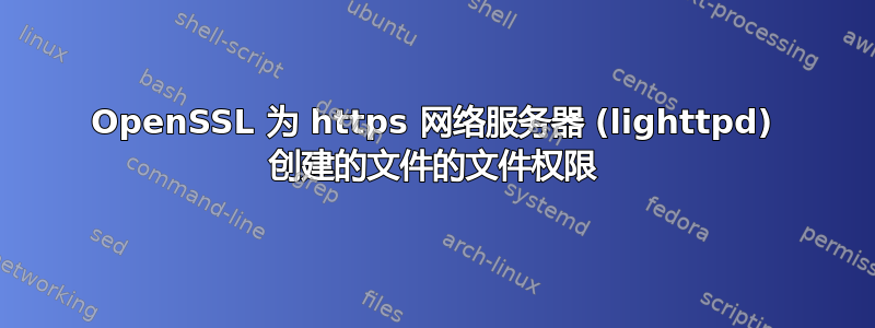 OpenSSL 为 https 网络服务器 (lighttpd) 创建的文件的文件权限