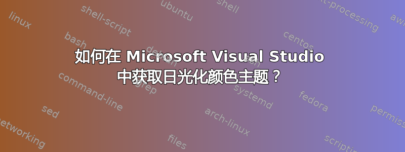 如何在 Microsoft Visual Studio 中获取日光化颜色主题？