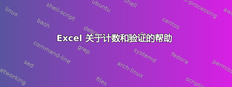 Excel 关于计数和验证的帮助