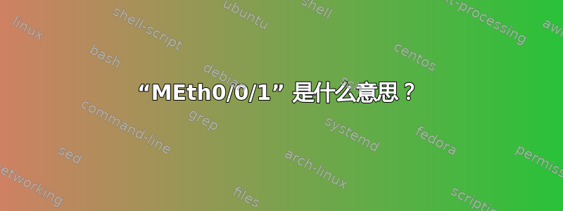 “MEth0/0/1” 是什么意思？