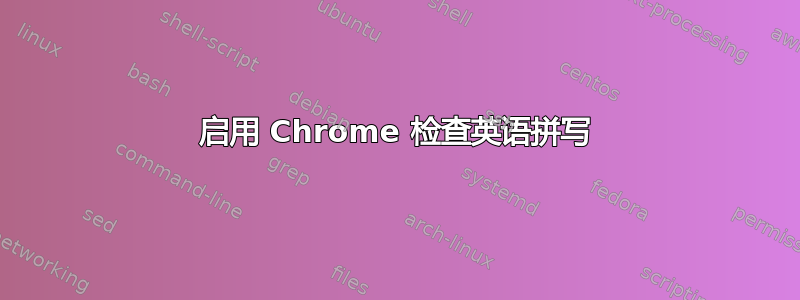 启用 Chrome 检查英语拼写