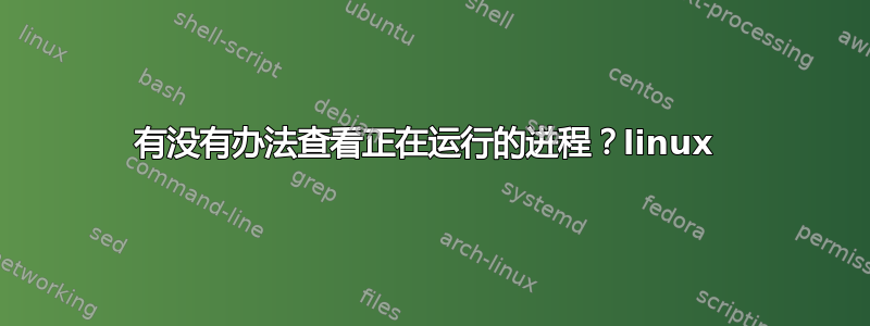 有没有办法查看正在运行的进程？linux 