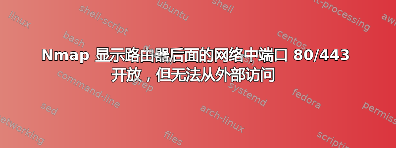 Nmap 显示路由器后面的网络中端口 80/443 开放，但无法从外部访问 