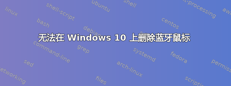 无法在 Windows 10 上删除蓝牙鼠标