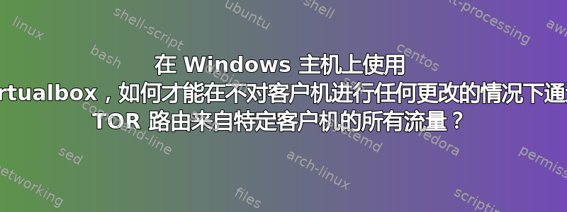 在 Windows 主机上使用 Virtualbox，如何才能在不对客户机进行任何更改的情况下通过 TOR 路由来自特定客户机的所有流量？