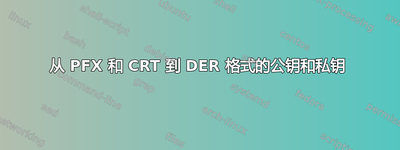 从 PFX 和 CRT 到 DER 格式的公钥和私钥