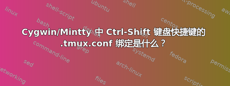 Cygwin/Mintty 中 Ctrl-Shift 键盘快捷键的 .tmux.conf 绑定是什么？