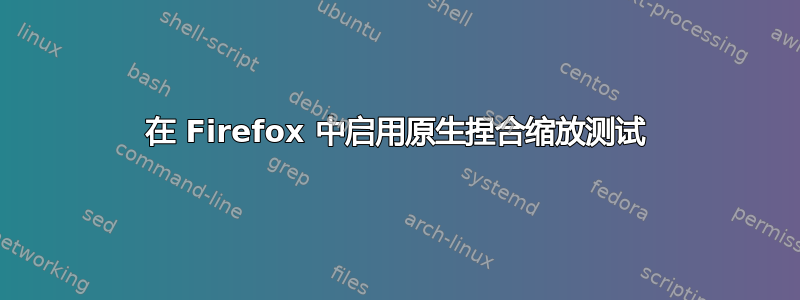 在 Firefox 中启用原生捏合缩放测试