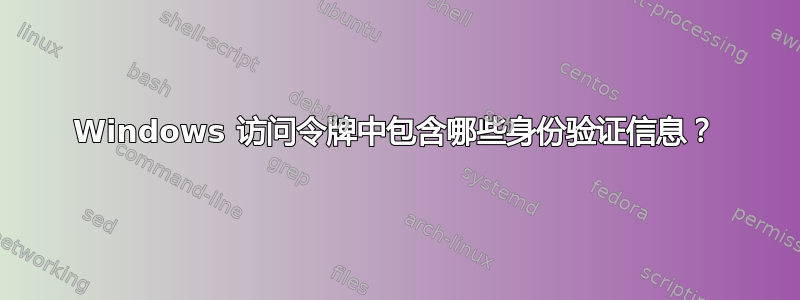 Windows 访问令牌中包含哪些身份验证信息？