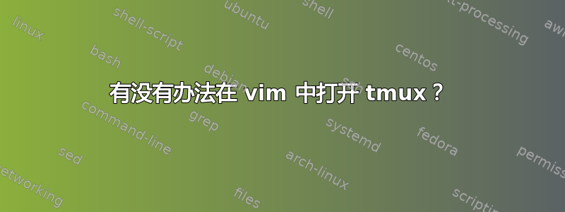 有没有办法在 vim 中打开 tmux？