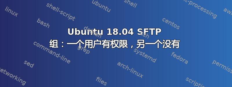 Ubuntu 18.04 SFTP 组：一个用户有权限，另一个没有
